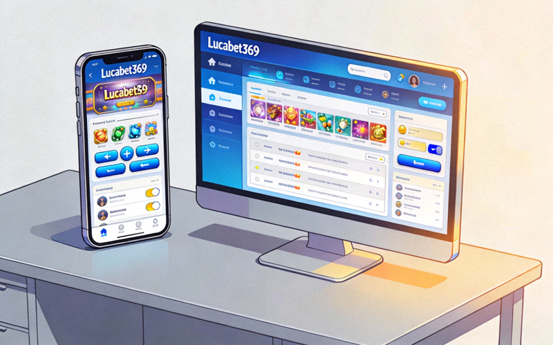 ภาพประกอบการใช้งาน Lucabet369 บนหน้าจอมือถือและคอมพิวเตอร์พร้อมกัน